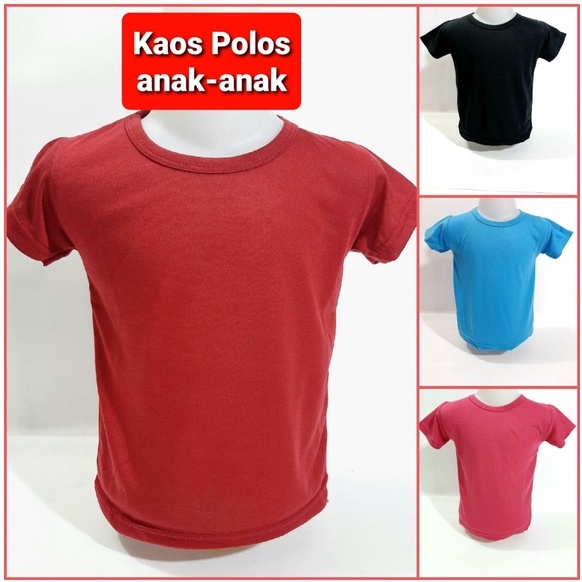 baju anak 6 bulan- 8 tahun atasan kaos polos oblong murah grosir