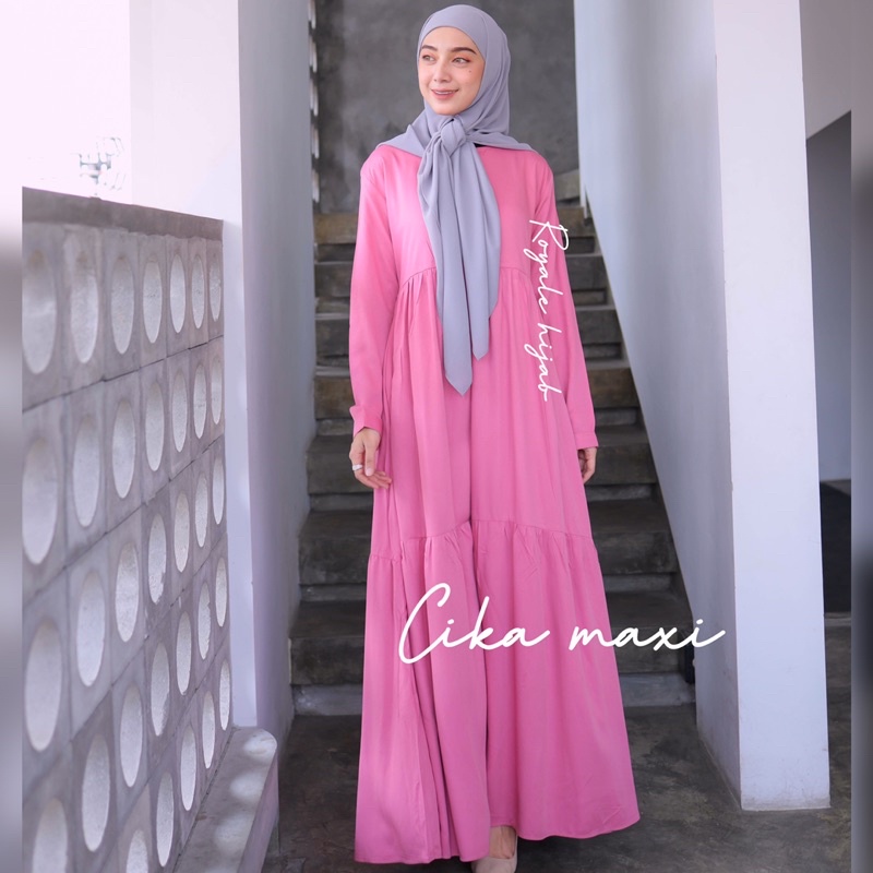 Cika gamis katun rayon twill size s-xxxl