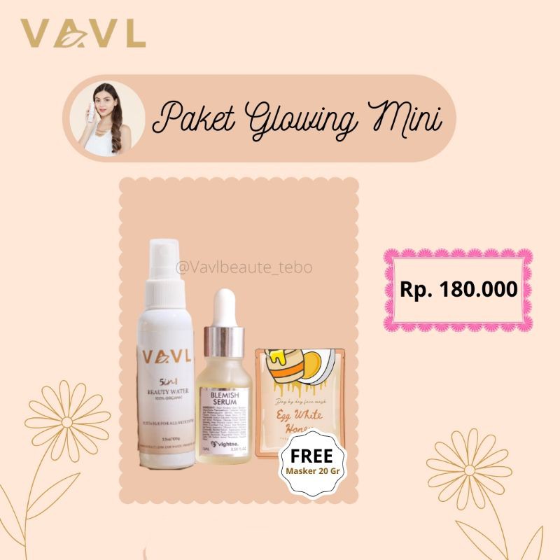 [FREE GIF] PAKET GLOWING VAVL BEAUTY WATER 5IN1 ORIGINAL + BLEMISH SERUM