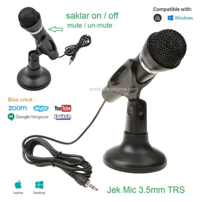 Standing MIC PC Microphone Laptop MEETING ZOOM 3.5mm Karaoke Net KTV