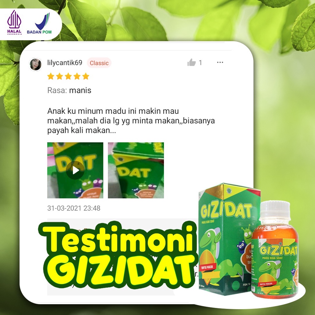 Gizidat Paket 3 Botol - 3x Menambah Napsu Makan Berat Badan &amp; Kecerdasan Anak