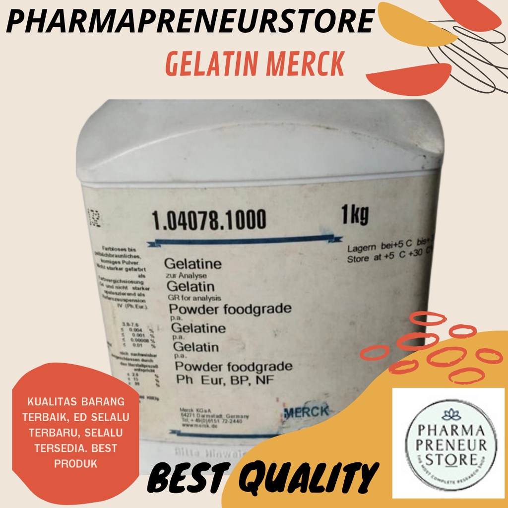 GELATINE / GELATIN PRO ANALISA 3 GRAM KEMASAN MERCK BEST QUALITY