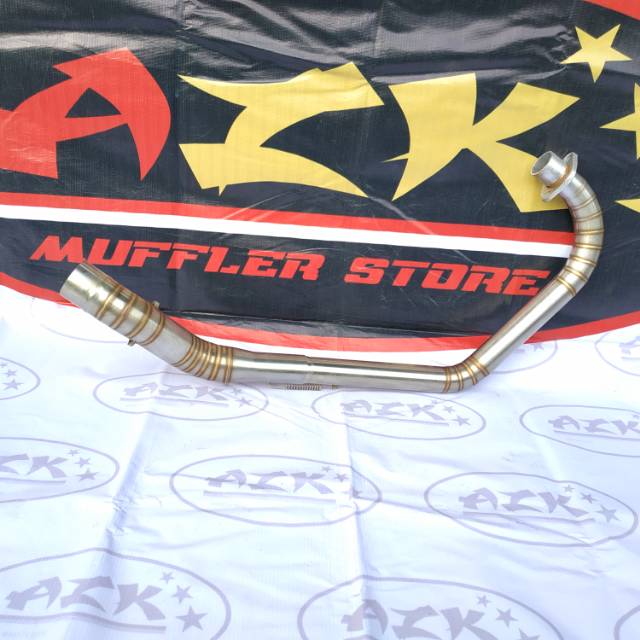 Header / leher knalpot TIGER MEGAPRO stainless full cacing