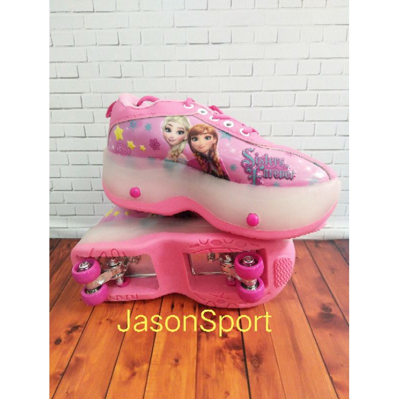  Sepatu  roda  4 frozen anak  cewe import original sneakers 