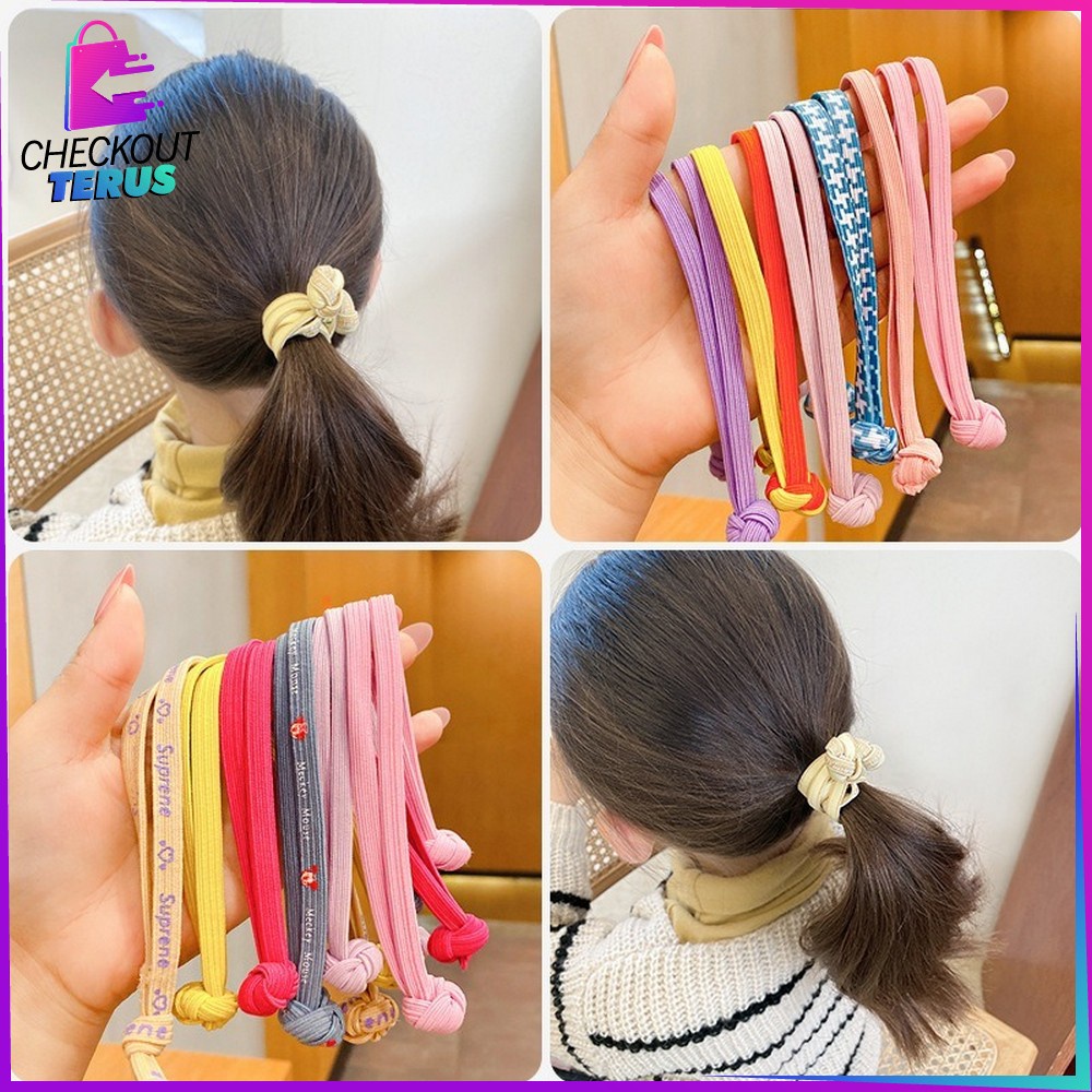 CT C334 Karet Ikat Rambut Korean Style Elastis Aksesoris Rambut Anak Scrunchie Rubber Band Kuncir Rambut Wanita