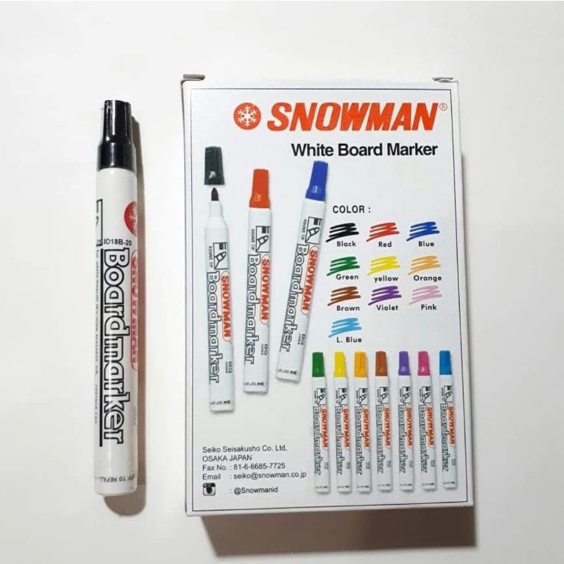 

Snowman Spidol White Board Marker BG-12 2 pcs