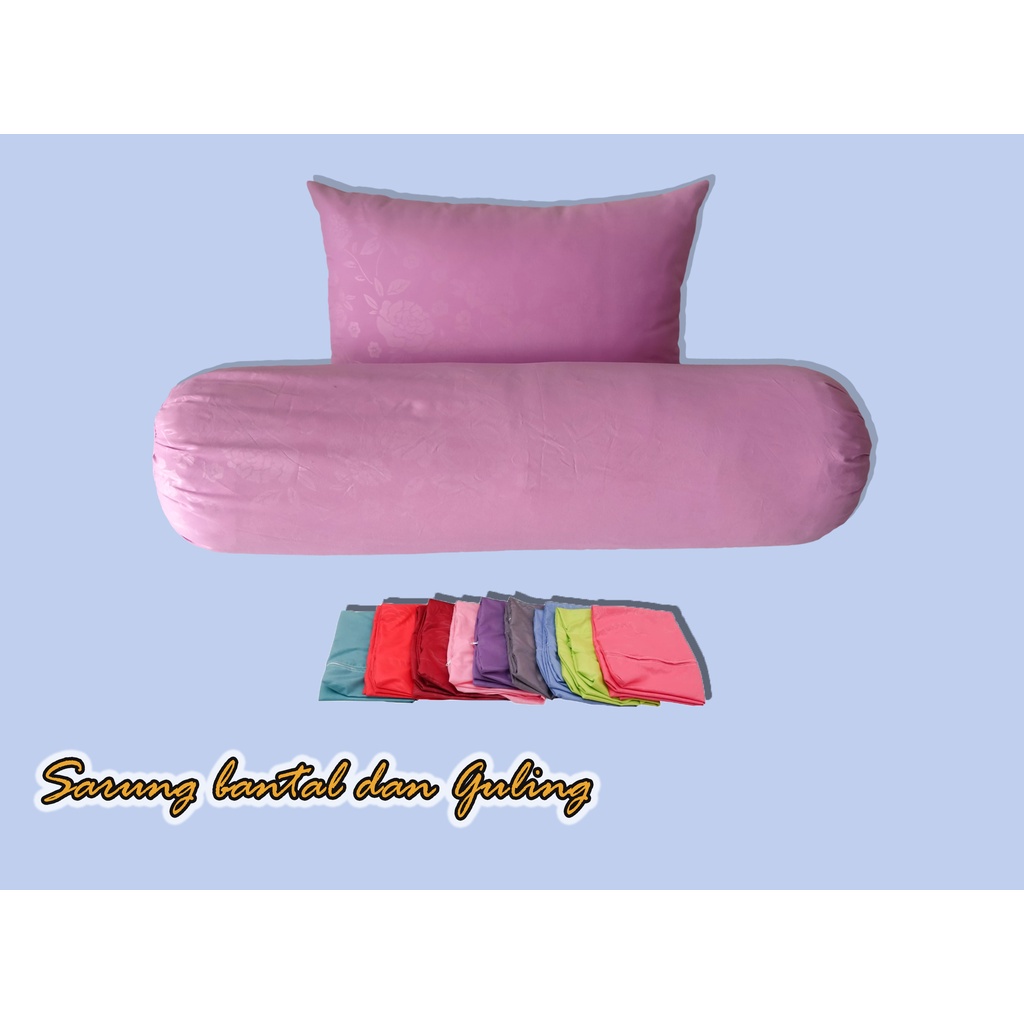 Sarung Bantal / Guling Polos Warna/ Motif Emboss Bahan Katun lembut Murah