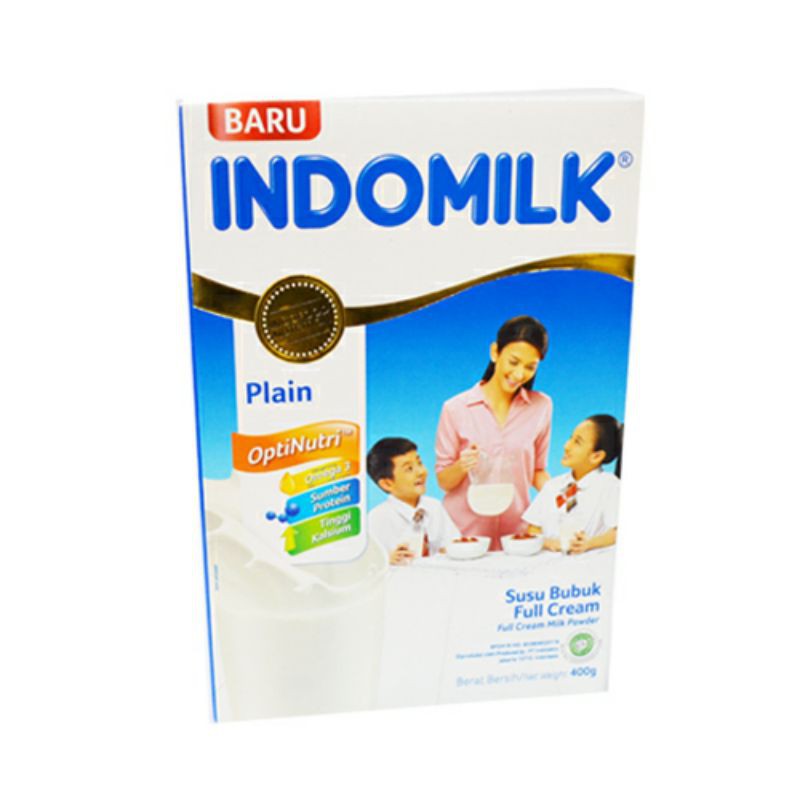 Susu Indomilk Full Cream Plain Coklat 400 gr - Susu Bubuk