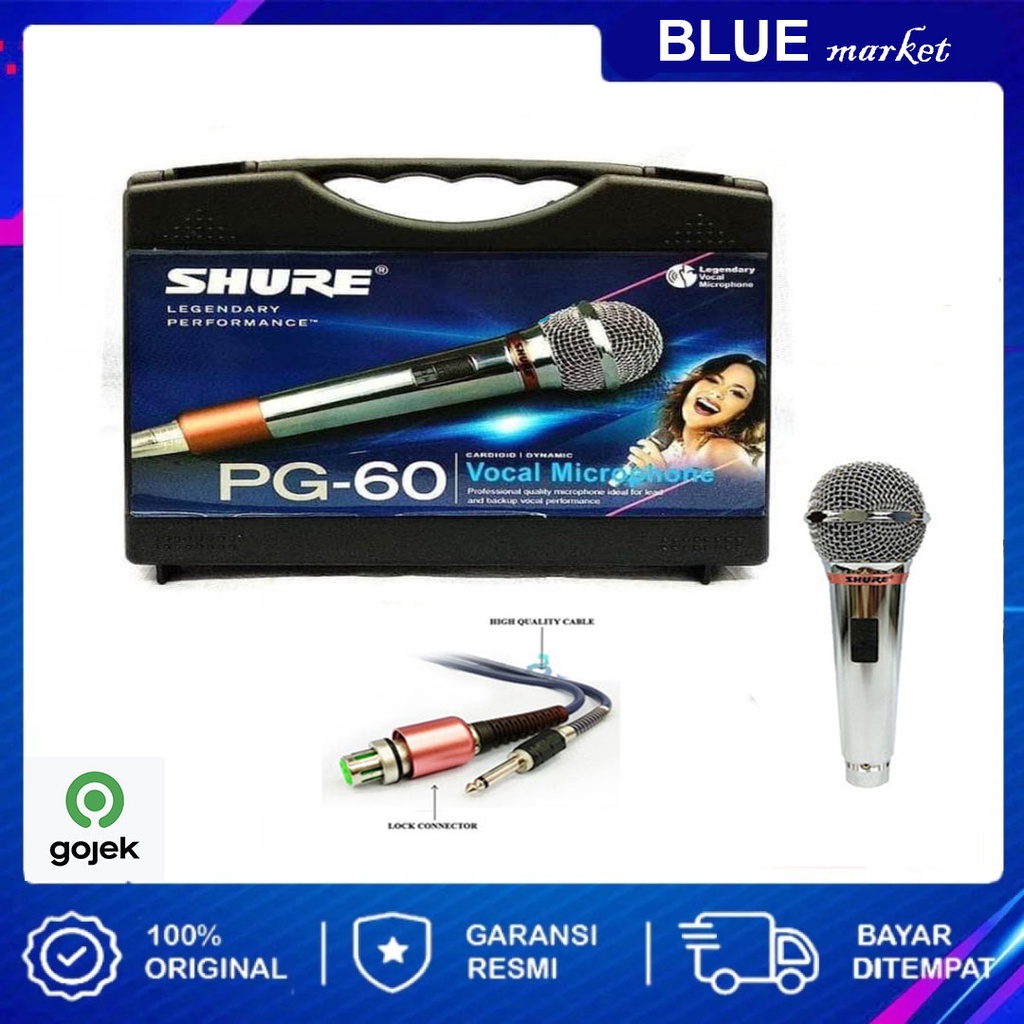 Mic Shure PG-60 The Best Profesional Microphone Karaoke kabel