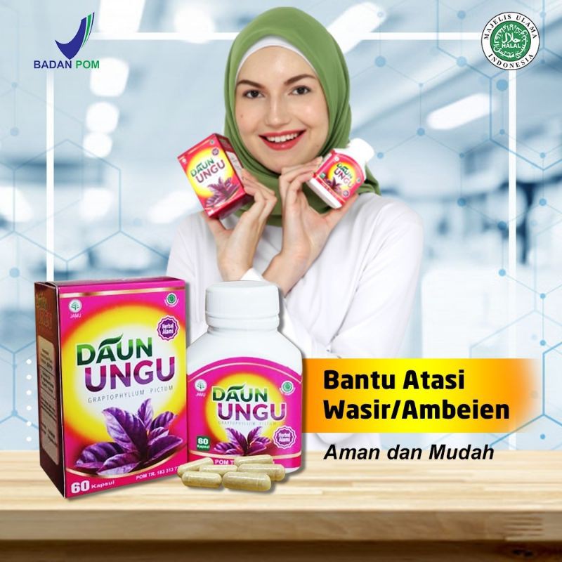 KAPSUL HERBAL WASIR AMBELOSS/ SEMBUH WASIR TANPA OPERASI/BPOM/100% HERBAL/AMAN/100% ORIGINAL/HALAL Kapsul Herbal Daun Ungu Obat Ambeien 60 Kapsul BPOM HALAL