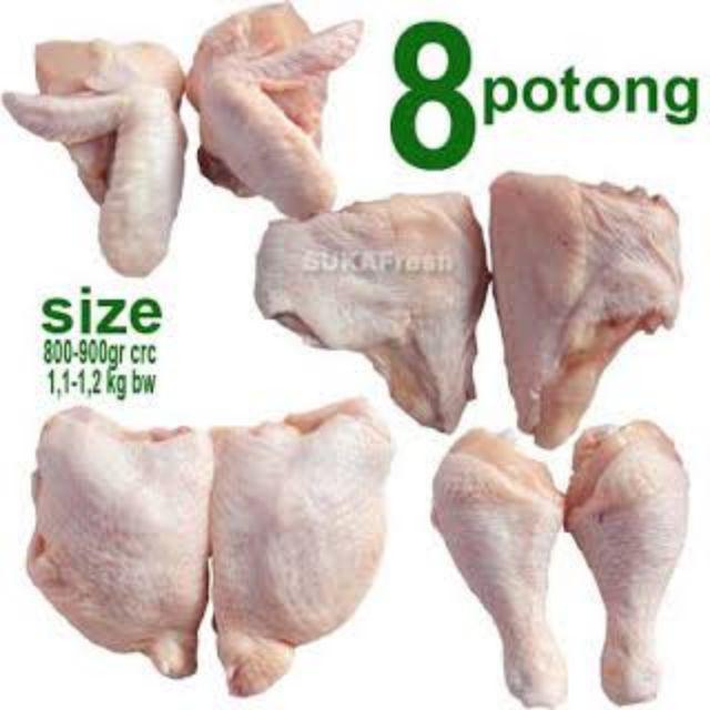 Ayam Fresh Utuh Ukuran 1kg 0 8kg Potong 8