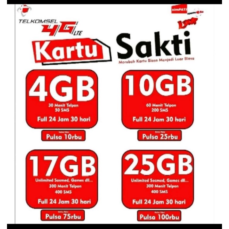 Telkomsel Sakti 4gb 10rb tanpa dibagi