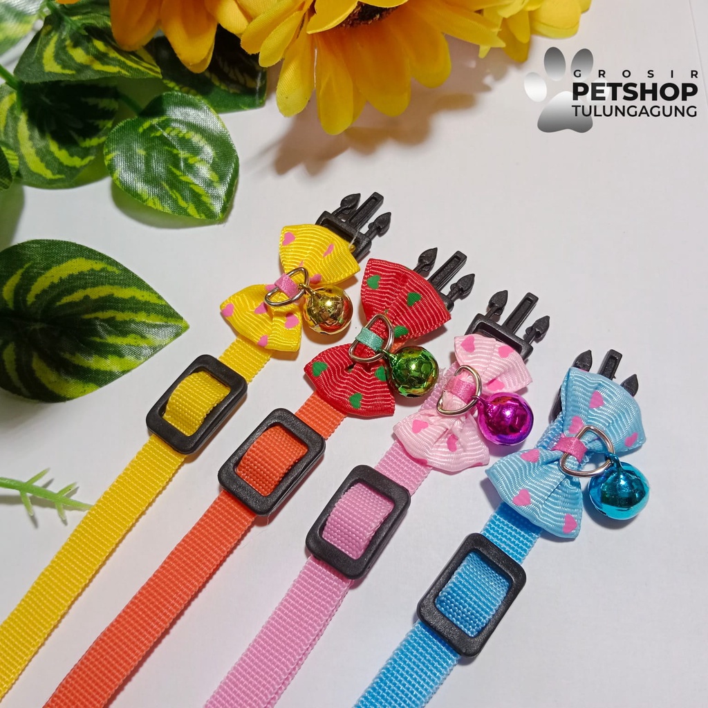 Kalung Kucing Anjing Polos Pita Love 1 Lonceng 10ml