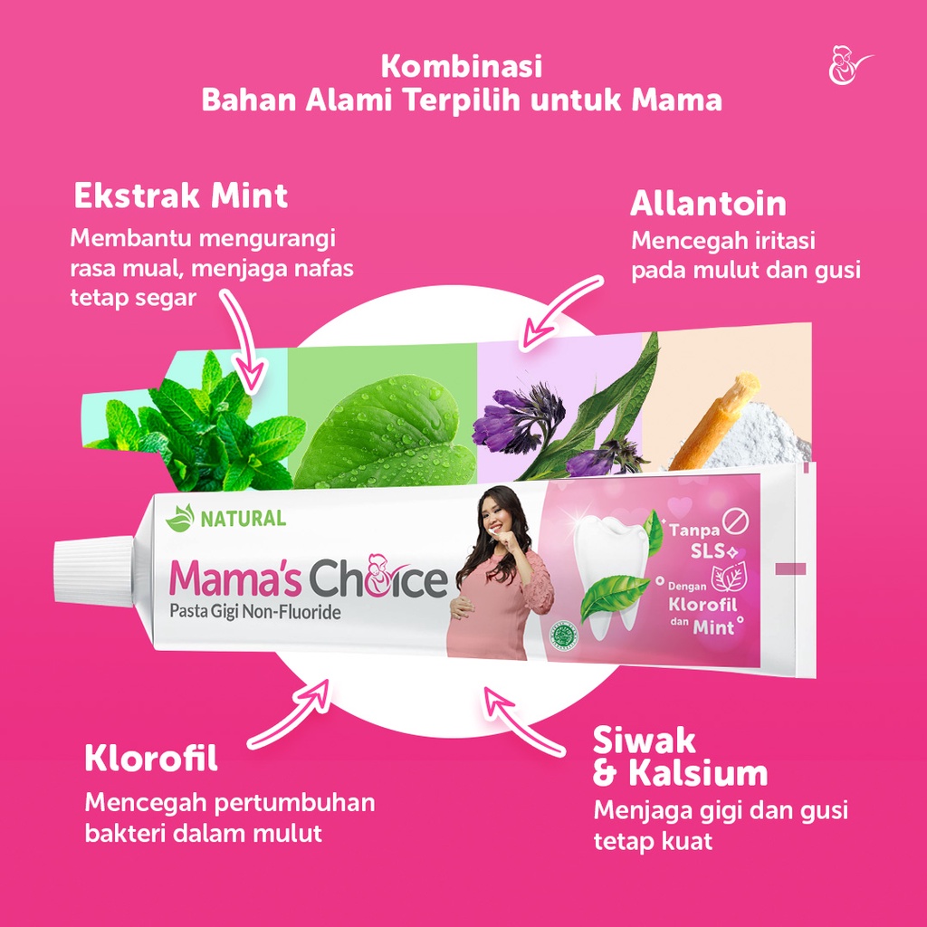 PASTA GIGI / MAMA'S CHOICE TOOTHPASTE / PASTA GIGI HALAL TANPA FLUORIDE KHUSUS IBU HAMIL DAN MENYUSUI