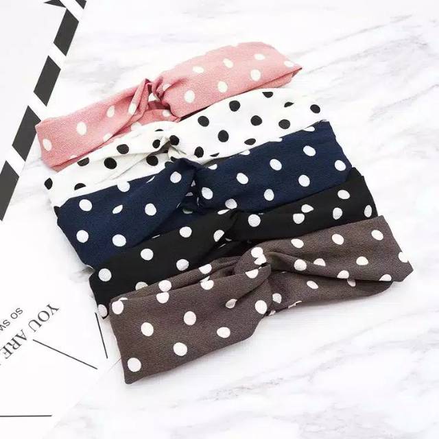 Bandana Bando Korea Motif Polkadot Starry Korean Headband