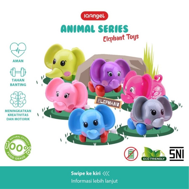 IQ Angel Animal Series Mainan Motorik Anak - Elephant / Gajah - Random