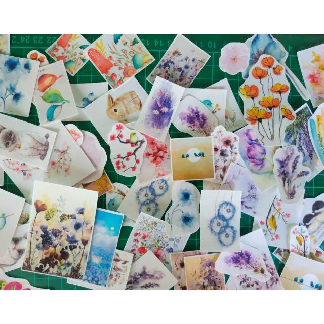 

STICKER TEMA WACO/ WATERCOLOR/ SCRAPBOOK/ 45 PCS