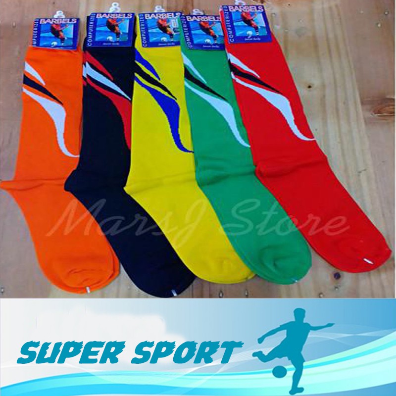 KAOS KAKI BOLA FUTSAL KAOS KAKI SEPAKBOLA PANJANG TINGGI SELUTUT BARBELS WARNA MERAH