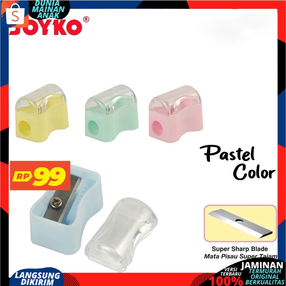 ( PROMO 99 ) Serutan Sharpener Rautan Joyko SP-362PTL Pastel Color Termurah