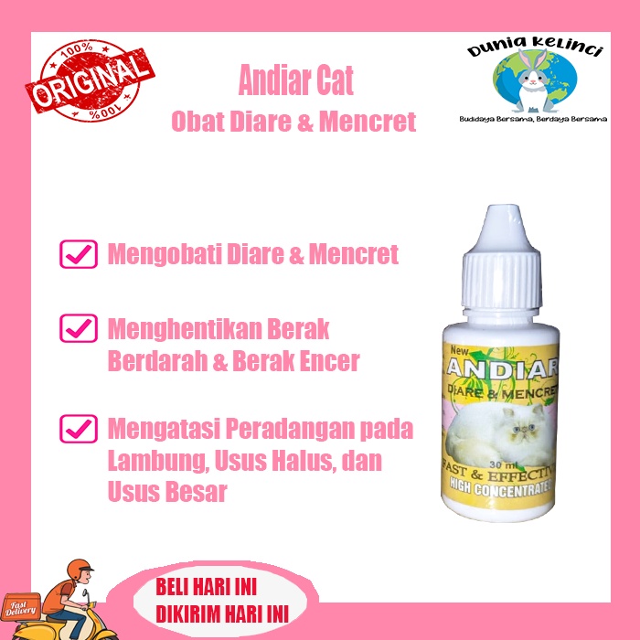 Obat diare kembung kucing Andiar cat 30 ml