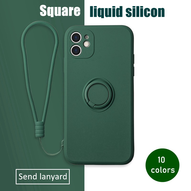 Liquid silicone + bracket + hand strap case iPhone 7/8/se2020 7plus/8plus Xs max capa iphone XR all-inclusive drop-proof casing iPhone