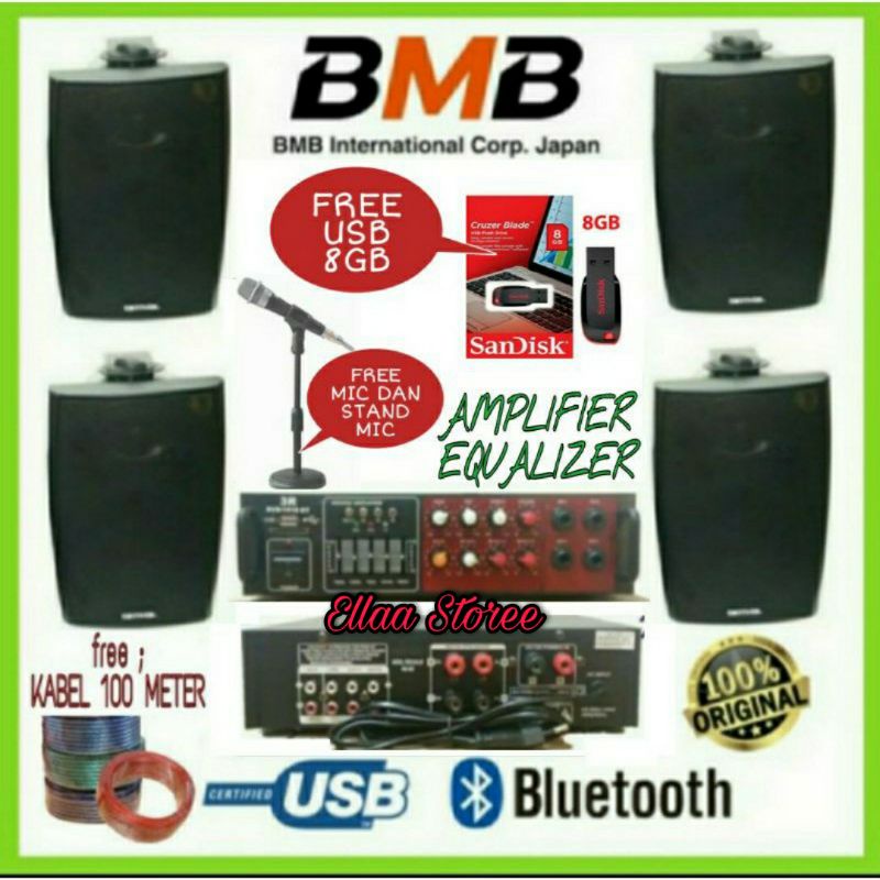 Paket Speaker 5 Inch Bmb Kg 511 Buat Di ruangan Cafe Dan restoran