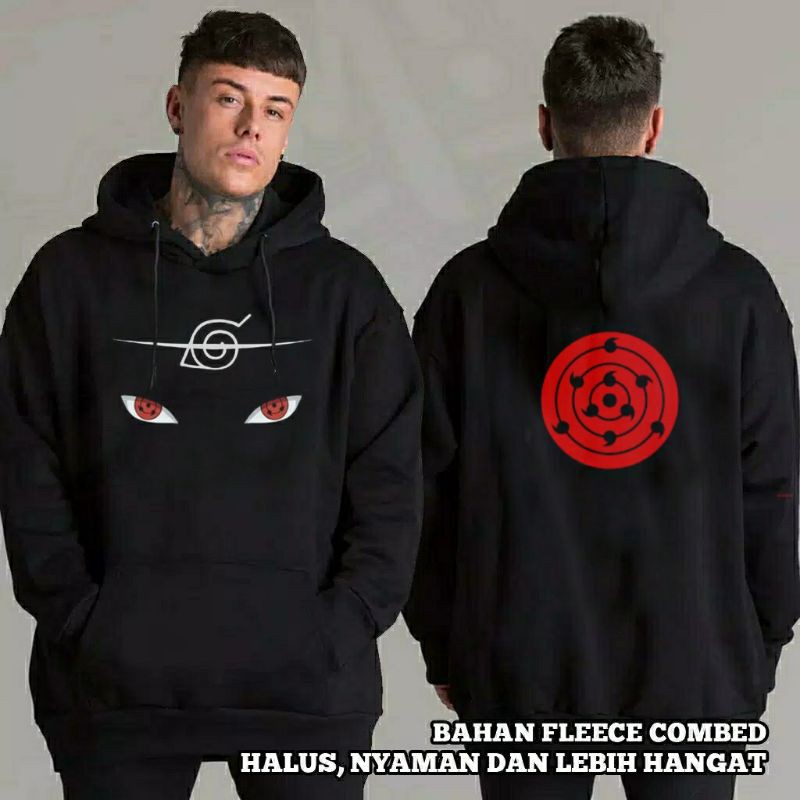 S - XXXXXL(6XL) JAKET ANIME HOODIE NARUTO UCHIHA SARINGGAN SASUKE BIG SIZE JUMBO ALLSIZE PRIA WANITA