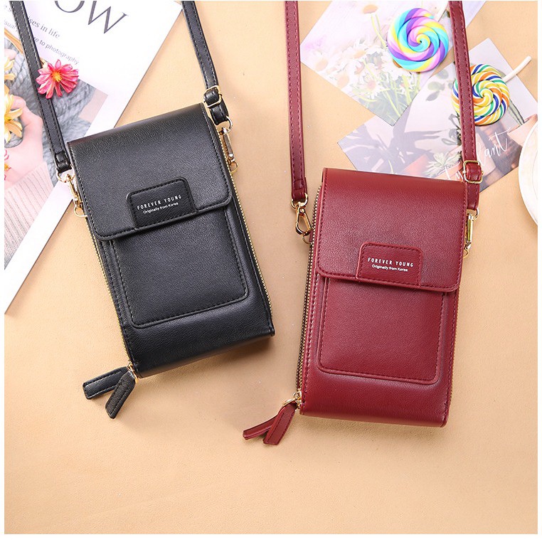 Tas HP Wanita FYOG Touch Screen Dompet HP Multifungsi Import Tas Selempang Wanita Kulit Pocket HP 74.ID BISA COD