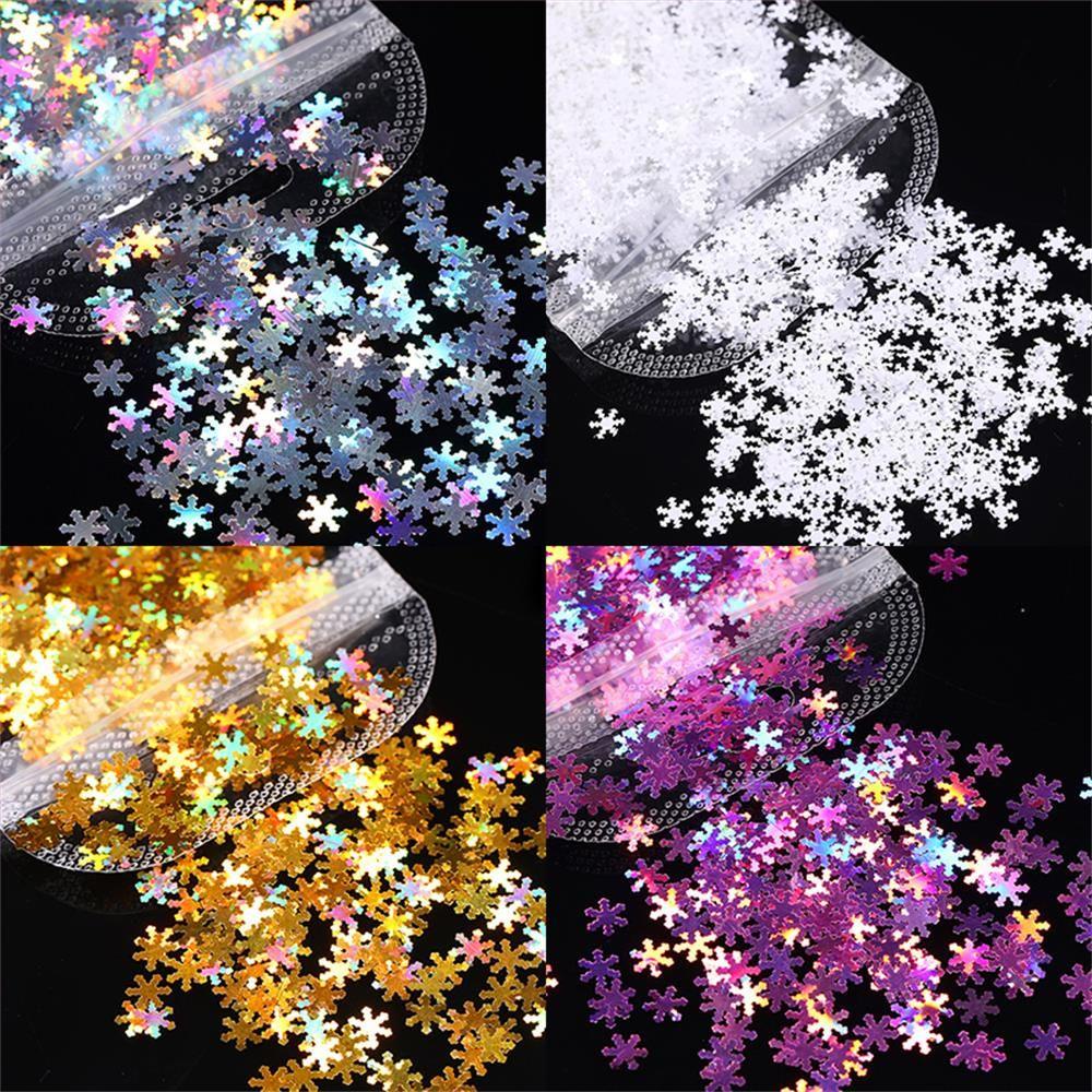 Preva 1tas Paku Sequin Sparkly 3D Flakes Slice Nail Glitter Warna Campur Hologram