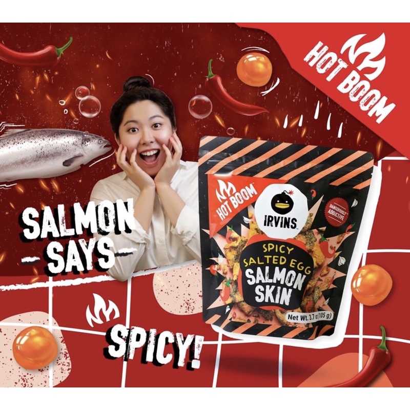 

HOT BOMB Irvins Potato Chips / Fish Skin Salted Egg Spicy Irvin Keripik Singapore Original