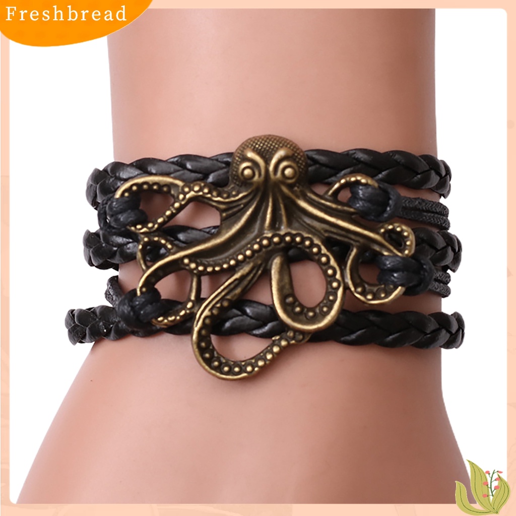 Terlaris Unisex Alloy Octopus Design Braided Bracelet Party Memorial Jewelry Accessories