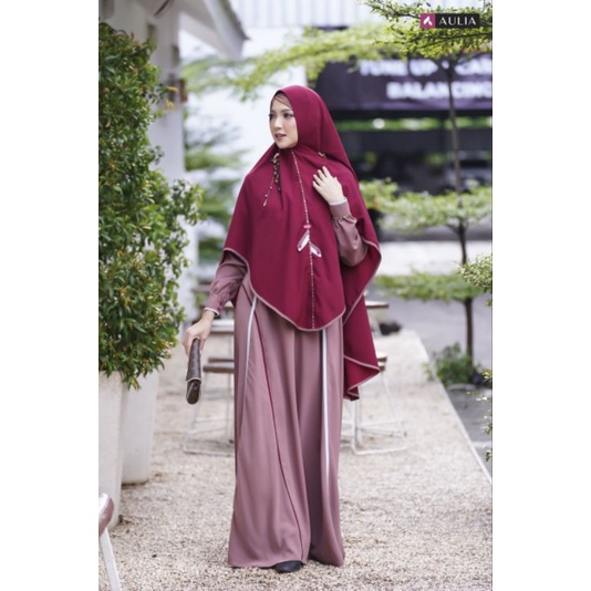 GAMIS AULIA LARISSA MOCCA MAROON TERBARU