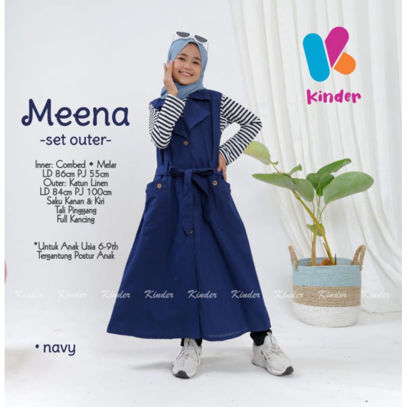 Meena Set Outer / Setelan Baju anak kaos dan outer / Setelan Baju anak usia 6-10 thn / Baju anak