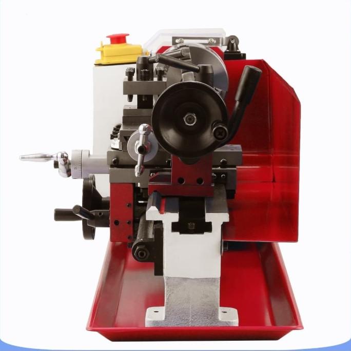 Mesin Bubut Mini Lathe Wood Metal DIY 60W HL-0618PTCC OSSIEAO Merah