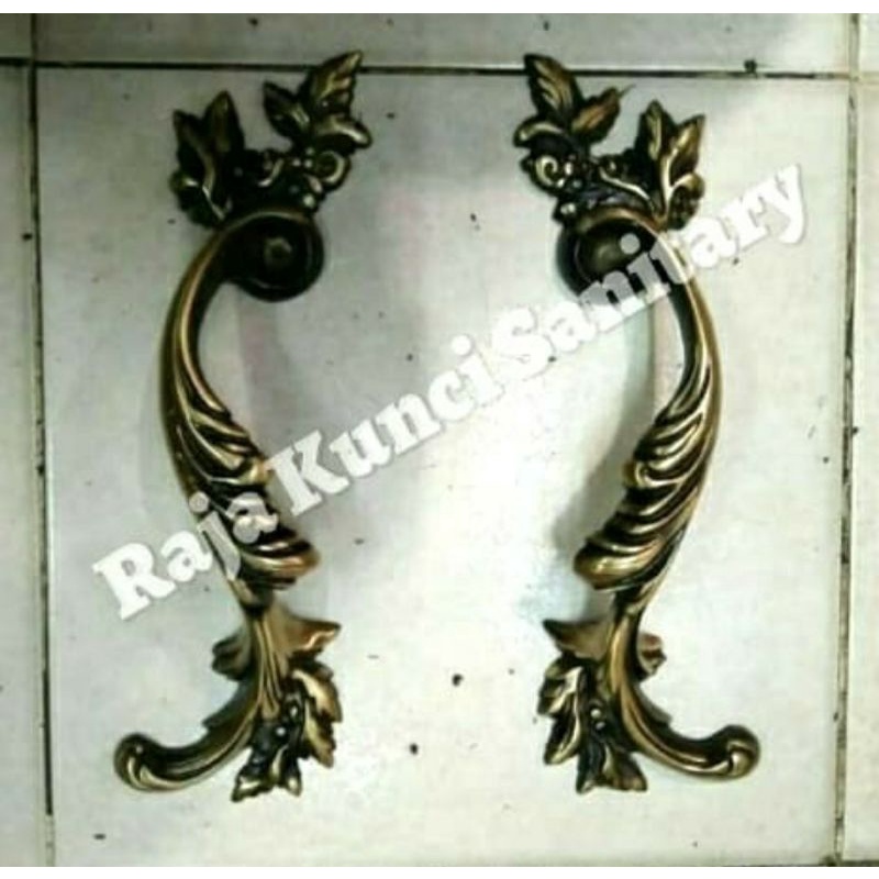 Pull Handle Cakar Daun Antique Brass/Pull Handle Ukir Klasik/Tarikan Pintu/Gagang Pintu