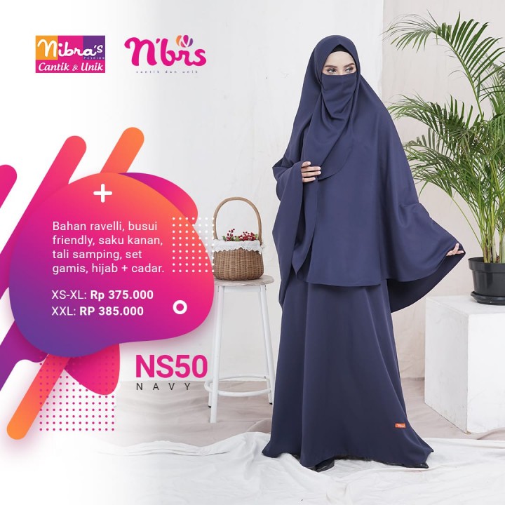 NIBRAS GAMIS NS 50 SYARI POLOS PLUS CADAR BUSUI FRIENDLY  MODERN FASHION MUSLIMAH BALOTELLI JUMBO