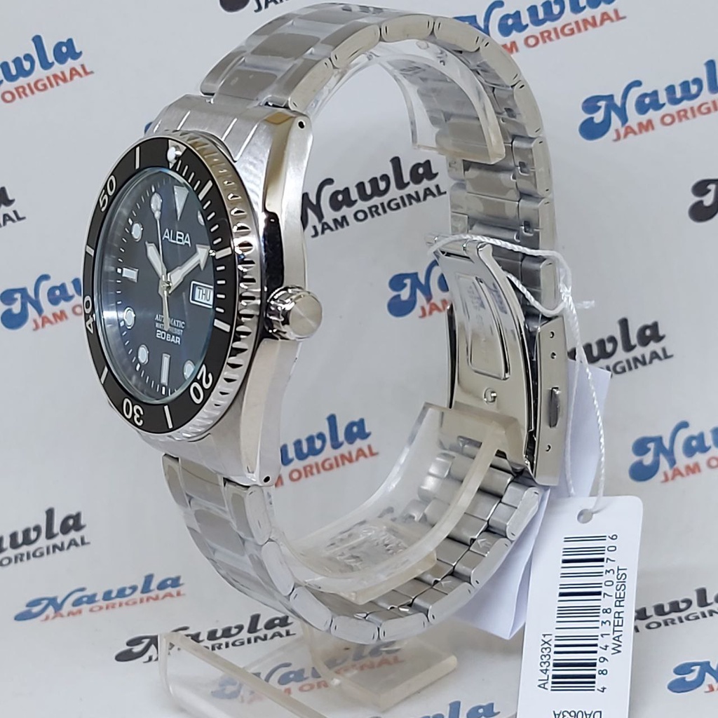 Alba Automatic AL4333X1 Blue Dial 20 Bar - Jam Tangan Pria AL4333