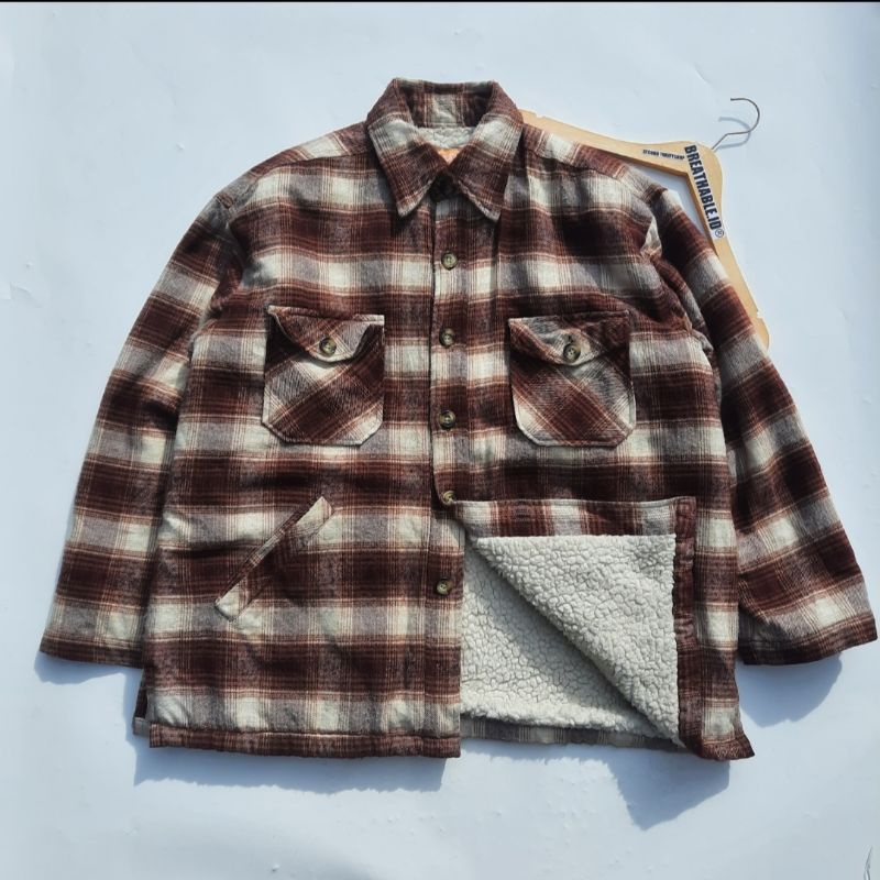 Outer Flanel veterano sherpa flanel veterano fleece jaket flanel veterano