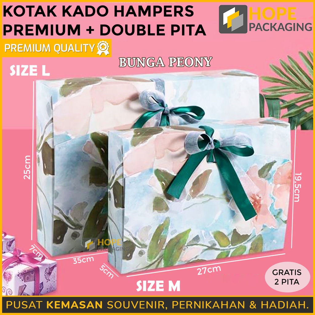 Kotak Kado Hampers Premium + Double Pita romantis / box souvenir hadiah Ulang tahun / ultah / happy birthday souvenir anaK / valentine