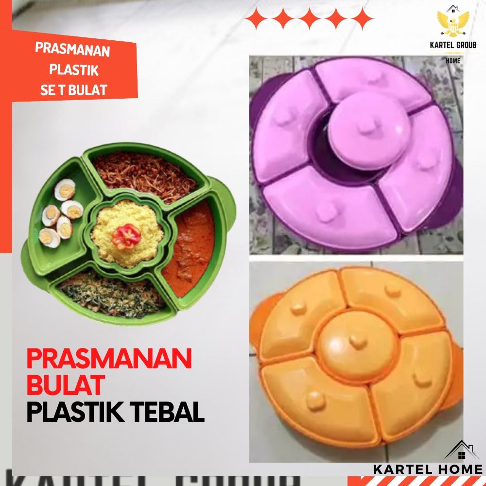Tempat Saji Makanan Prasmanan Set Plastik Bulat Dan Kotak Tebal