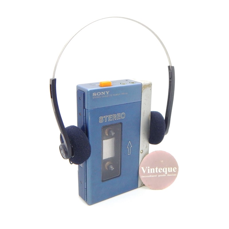 Headphone Walkman Vintage Antik Frame Besi Busa Hitam Rare