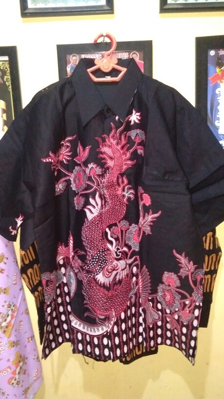 Batik Solo Kemeja Batik Pendek Naga Merah Rafanda Batiksoloamanah 130.000