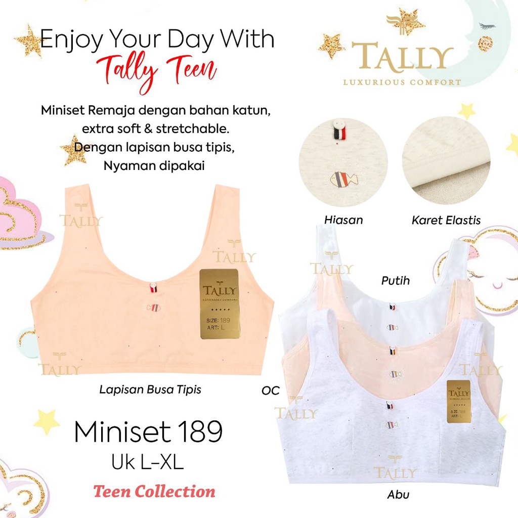 TALLY MINISET 189 I SIZE L - XL I TANPA BUSA I BAHAN KATUN