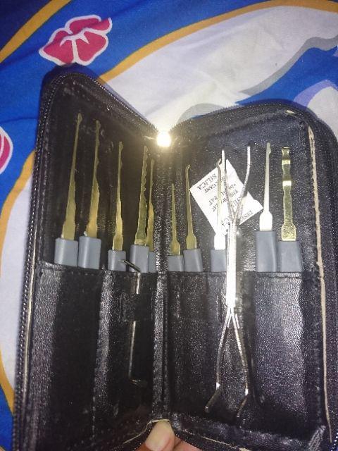 Alat Pembuka Kunci Pintu Dan Gembok Lock Pick 24 Pcs Dan Organizer
