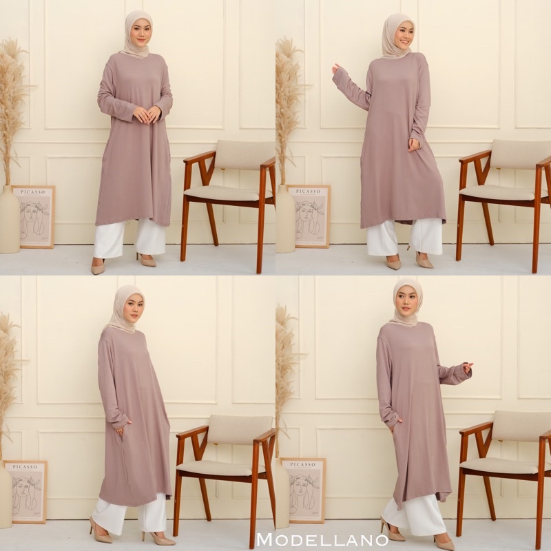 TUNIK BORTEGA KAOS  RAJUT  IMPORT  MUSLIMAH JUMBO XXL MURAH 