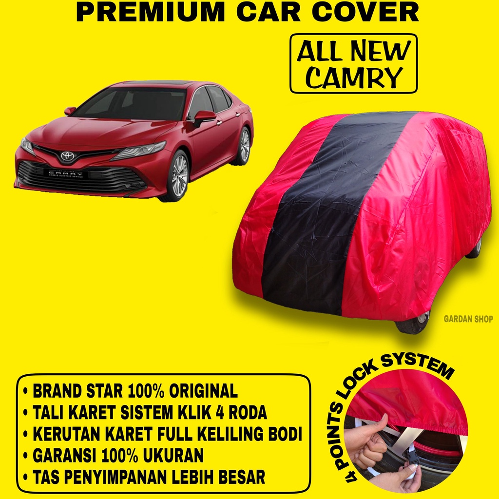 Body Cover ALL NEW CAMRY MERAH HITAM Penutup Bodi Mobil All New Camry Waterproof PREMIUM