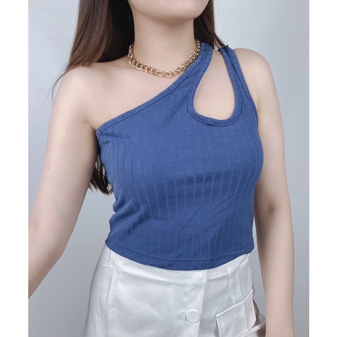 Zoe Tanktop Rib Cutout / Tanktop Wanita Korea