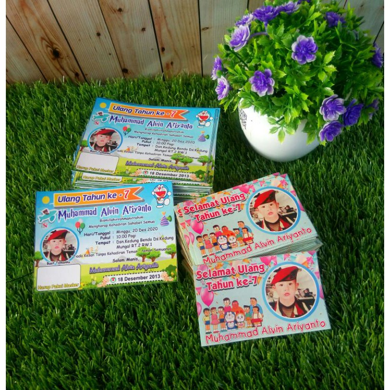

Undangan ulang tahun / Stiker ulangtahun tempel kardus