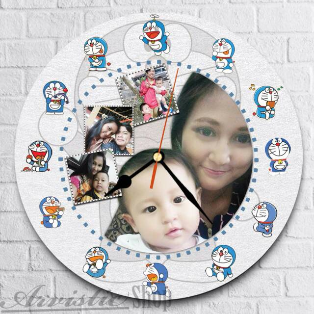 Jam Dinding Vintage Custom Doraemon