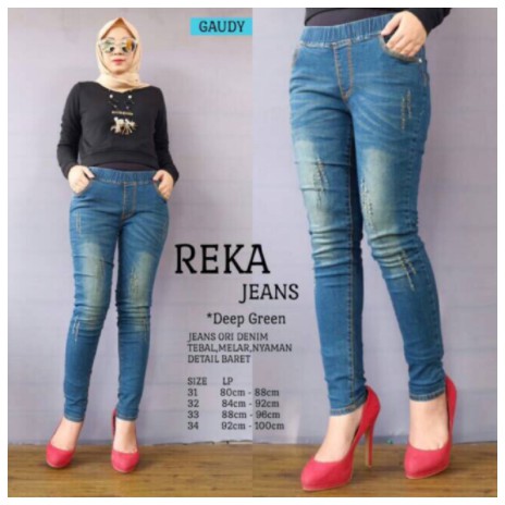 NEW !!! REKA JEANS RIPPED , sobek tidak tembus. Bahan melar